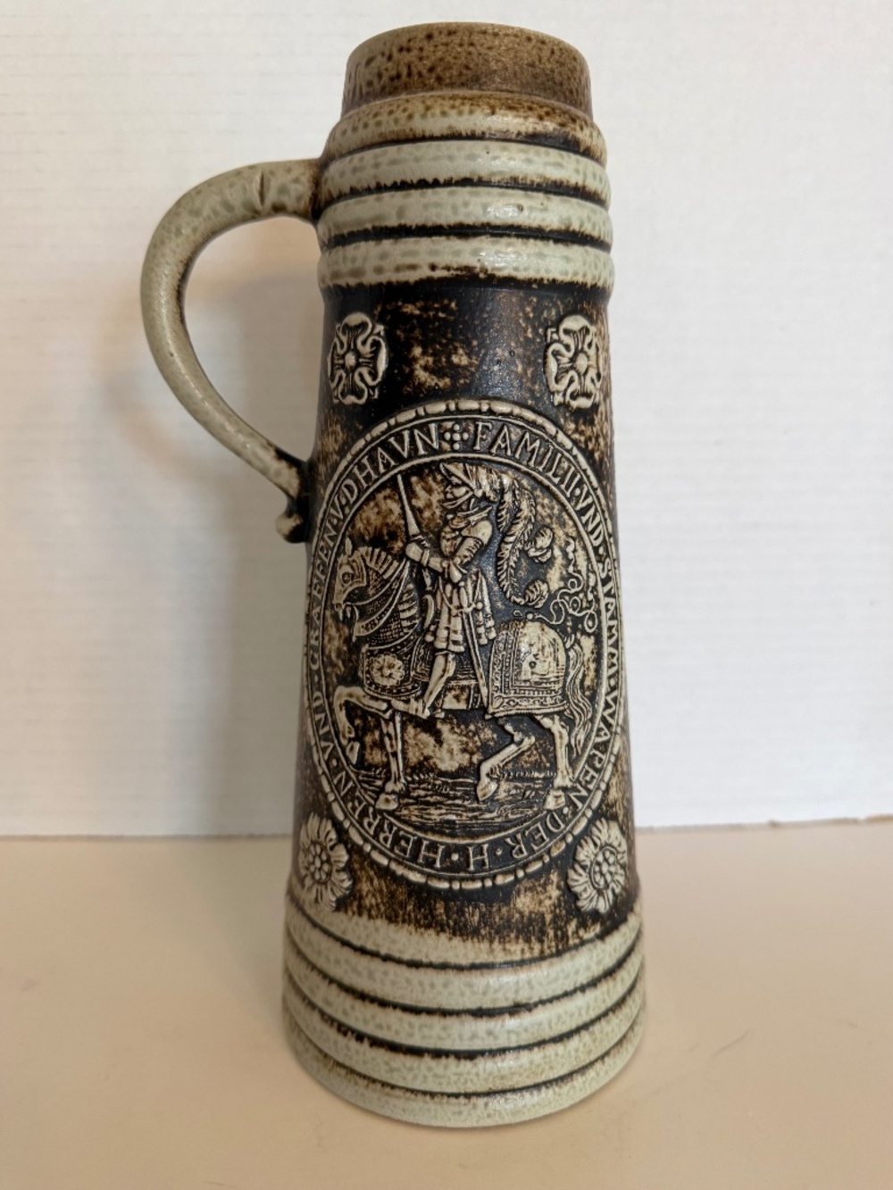 Vintage GERZ 10.5" Stein Coat of Arms / Jousting Knight West Germany